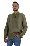 Men's linen embroidered shirt Dobromysl khaki